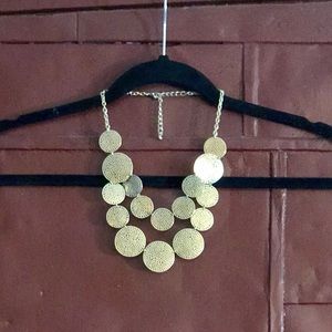Gold Bi-Level Circles Necklace